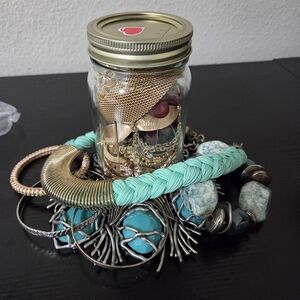 Mystery Jewelry Jar 16oz Wearable Lot Necklaces Bracelets Earrings Rings Pendant